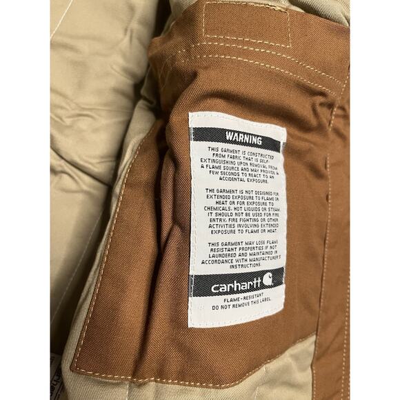 Carhartt Flame Resistant FR Rain Defender Insulated Vest Brown Mens XL - Picture 6 of 8